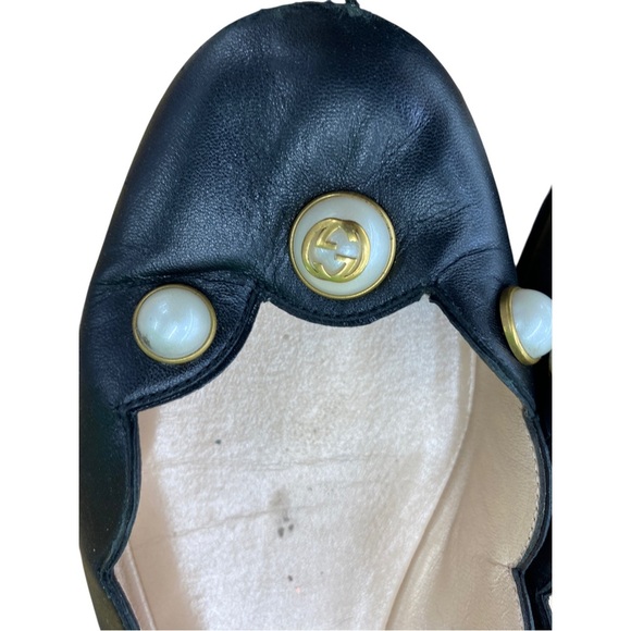 Gucci Black Leather Loafers Classic Flats - Picture 2 of 9